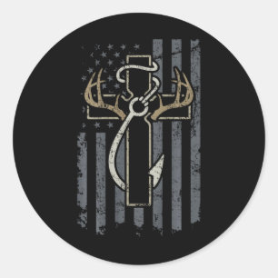 Faith Hunting Fishing - Christian Hunter Fisherman Classic Round Sticker