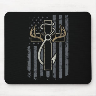 Faith Hunting Fishing - Christian Hunter Fisherman Mouse Pad