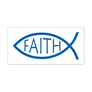 FAITH Ichthus Christian Fish Symbol Self-inking Stamp