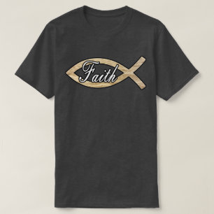 Faith Ichthys Christianity Fish Symbol Sand T-Shirt