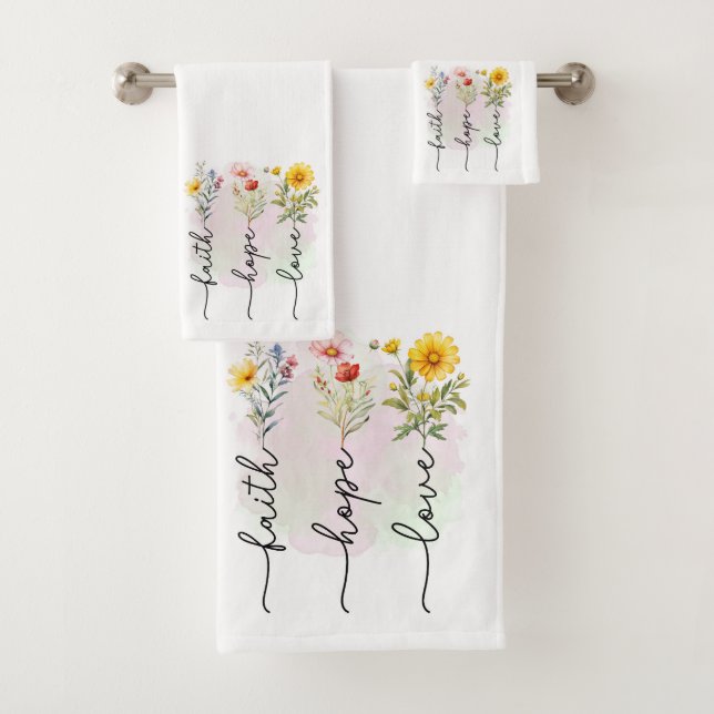 Faith in Bloom Towel Trio (Insitu)