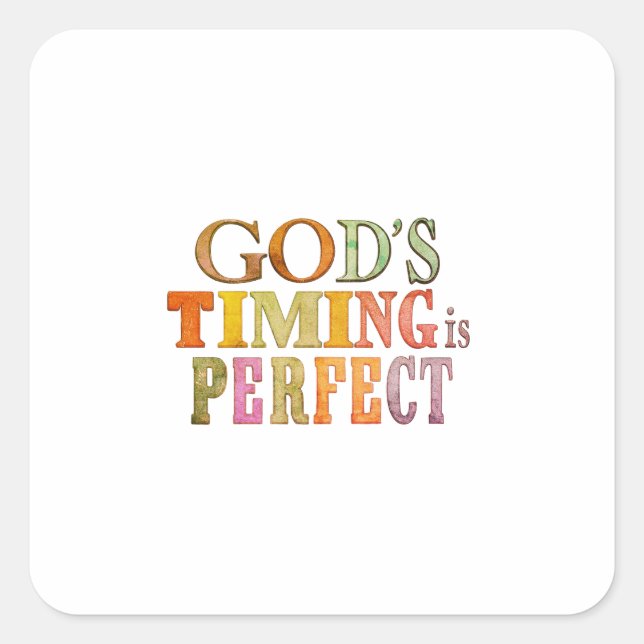 Faith In Divine Timing: The Only Perfect Plan Square Sticker (Front)