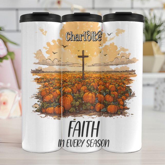 Faith In Every Season Cross Thermal Tumbler (Creator Uploaded)
