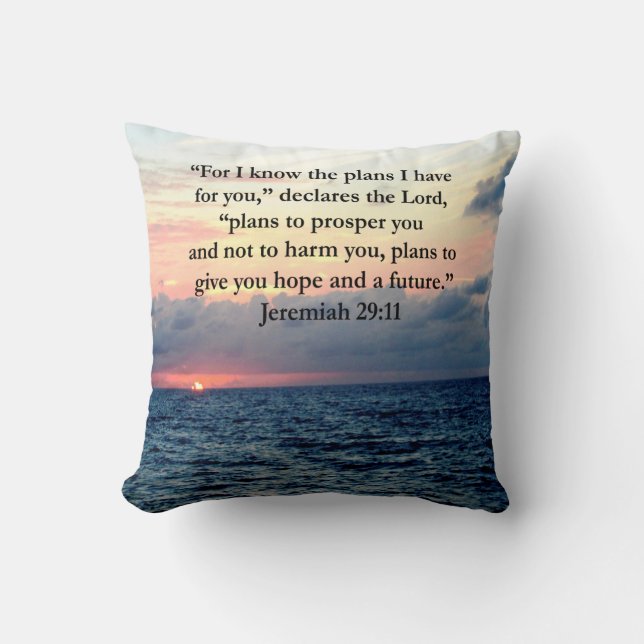 FAITH IN JEREMIAH 29:11 SUNRISE VERSE CUSHION (Front)