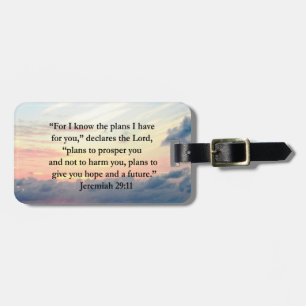 FAITH IN JEREMIAH 29:11 SUNRISE VERSE LUGGAGE TAG