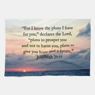 FAITH IN JEREMIAH 29:11 SUNRISE VERSE TEA TOWEL