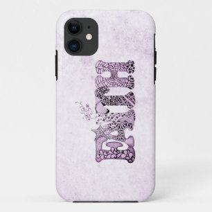 Faith in purple textured letters iPhone 11 case