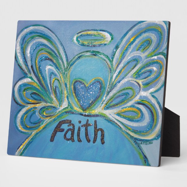 Faith Inspirational Angel Painting Poem Plaque (Side)