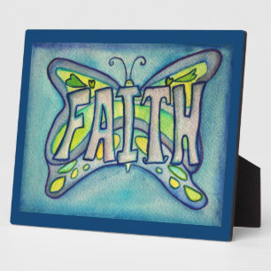 Faith Inspirational Butterfly Painting Gift Plaque