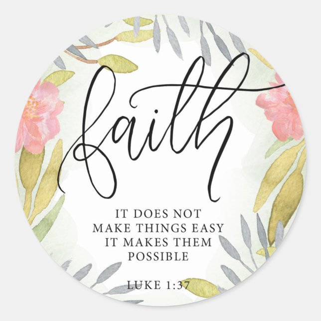 Faith Inspirational Gift Classic Round Sticker (Front)