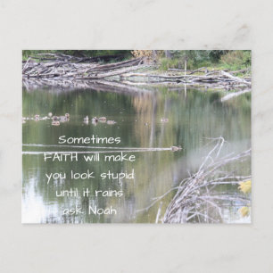 Faith Inspirational Humour Quote Bible Christian Postcard