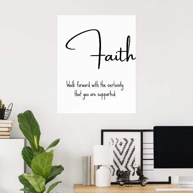 Faith Inspirational Quote Wall Print (Home Office)