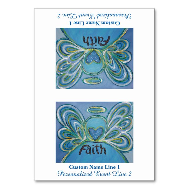 Faith Inspirational Word Angel Table Tent Card (Front)