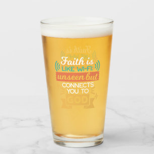 Faith Is Like WiFi Funny Christian Quote Art Glass