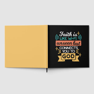 Faith Is Like WiFi Funny Christian Quote Art Guest Book