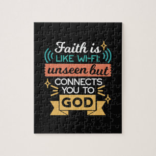 Faith Is Like WiFi Funny Christian Quote Art Jigsaw Puzzle
