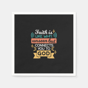 Faith Is Like WiFi Funny Christian Quote Art Napkin