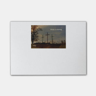 "Faith is strong" Three cross Post-it notes