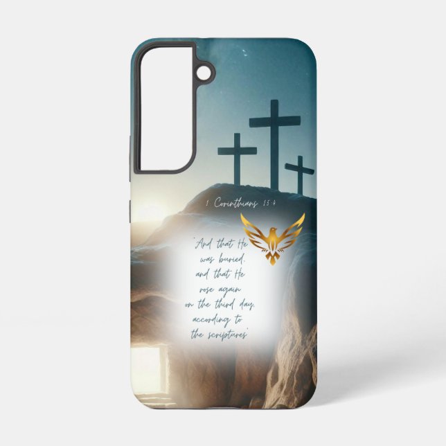 Faith Jesus Resurrection Gold Dove Calvary Samsung Galaxy S22 Case (Back)