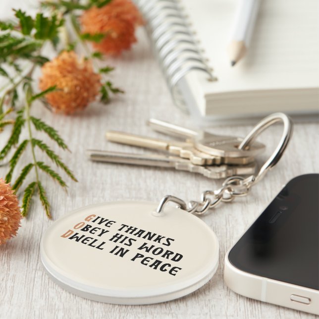 Faith Keychain – GOD & AMEN Thanksgiving Gift (Front Right)