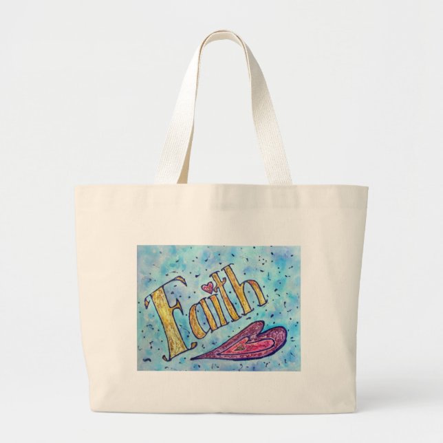 Faith Large Tote Bag (Front)