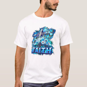 Faith Light Jesus Retro Faith Butterfly Flower Bib T-Shirt