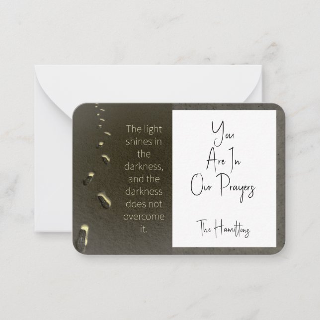 Faith Light Shines In Darkness Footprints Card (Front)