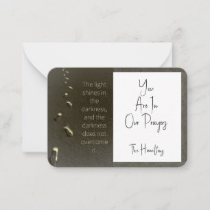 Faith Light Shines In Darkness Footprints Card