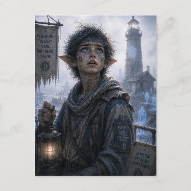Faith / Lighthouse Keeper / Black Coast Postcard (Front)
