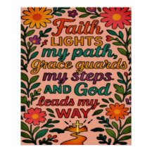 Faith Lights My Path Christian Art - Inspirational