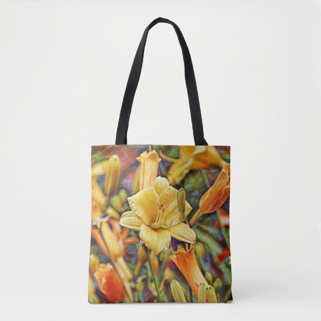 Faith Lily Flower and Bible Verse Tote (Front)