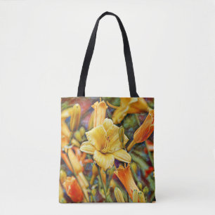 Faith Lily Flower and Bible Verse Tote Bag