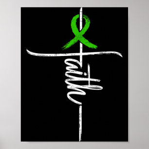Faith Liver Cancer Awareness Christian Ribbon Poster