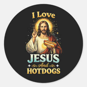 Faith, Love, and Hotdogs Classic Round Sticker