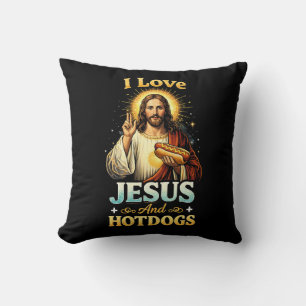 Faith, Love, and Hotdogs Cushion