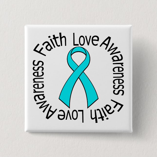 Faith Love Awareness Addiction Recovery 15 Cm Square Badge (Front)