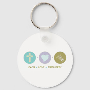 Faith Love Badminton Key Ring
