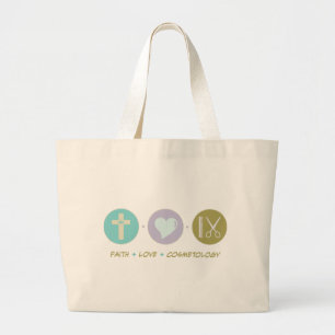Faith Love Cosmetology Large Tote Bag