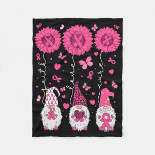 Faith Love Cure Gnomes Sunflower Breast Cancer Awa Fleece Blanket