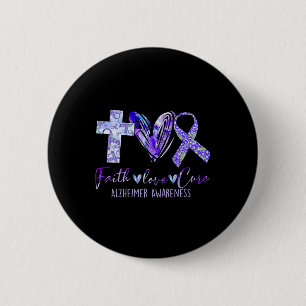 Faith Love Cure Heimerheimer 6 Cm Round Badge