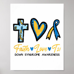 Faith Love Down Syndrome Awareness Christian Men W Poster