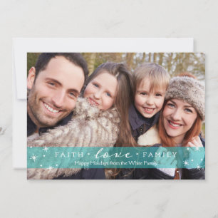 Faith + Love + Family Photo Holiday Card