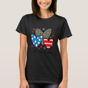 Faith Love Freedom Leopard Hearts Patriotic 4th Of T-Shirt