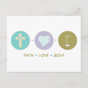 Faith Love Golf Postcard