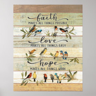 Faith, Love, Hope Bird  Poster