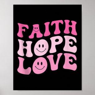 Faith Love Hope Breast Cancer Awareness Tank Top Poster