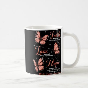 Faith Love Hope Butterfly Uterine Cancer Awareness Coffee Mug