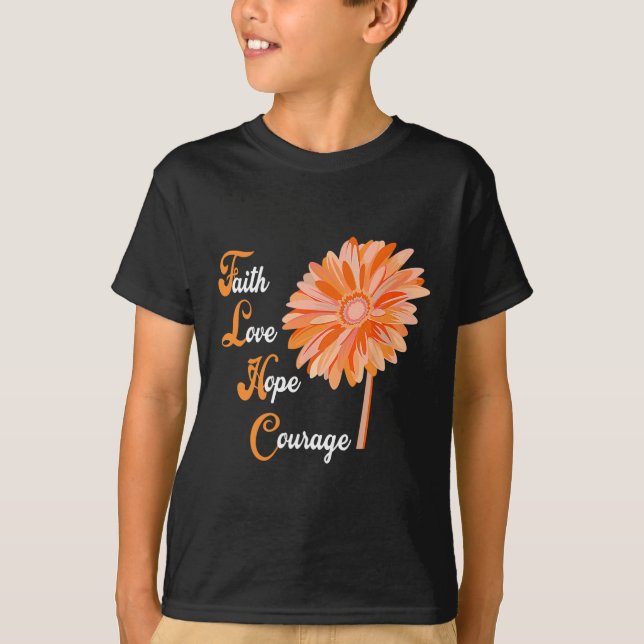 Faith Love Hope Courage Aml Leukaemia Awareness 1 T-Shirt (Front)