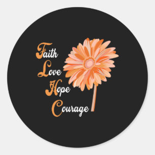 Faith Love Hope Courage Aml Leukaemia Awareness Classic Round Sticker