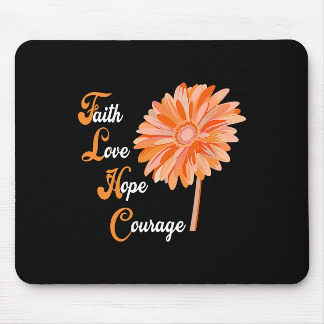 Faith Love Hope Courage Aml Leukaemia Awareness  Mouse Pad (Front)